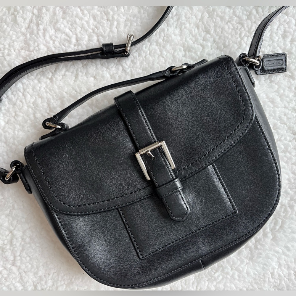 Coach Black Leather Mini Crossbody Bag